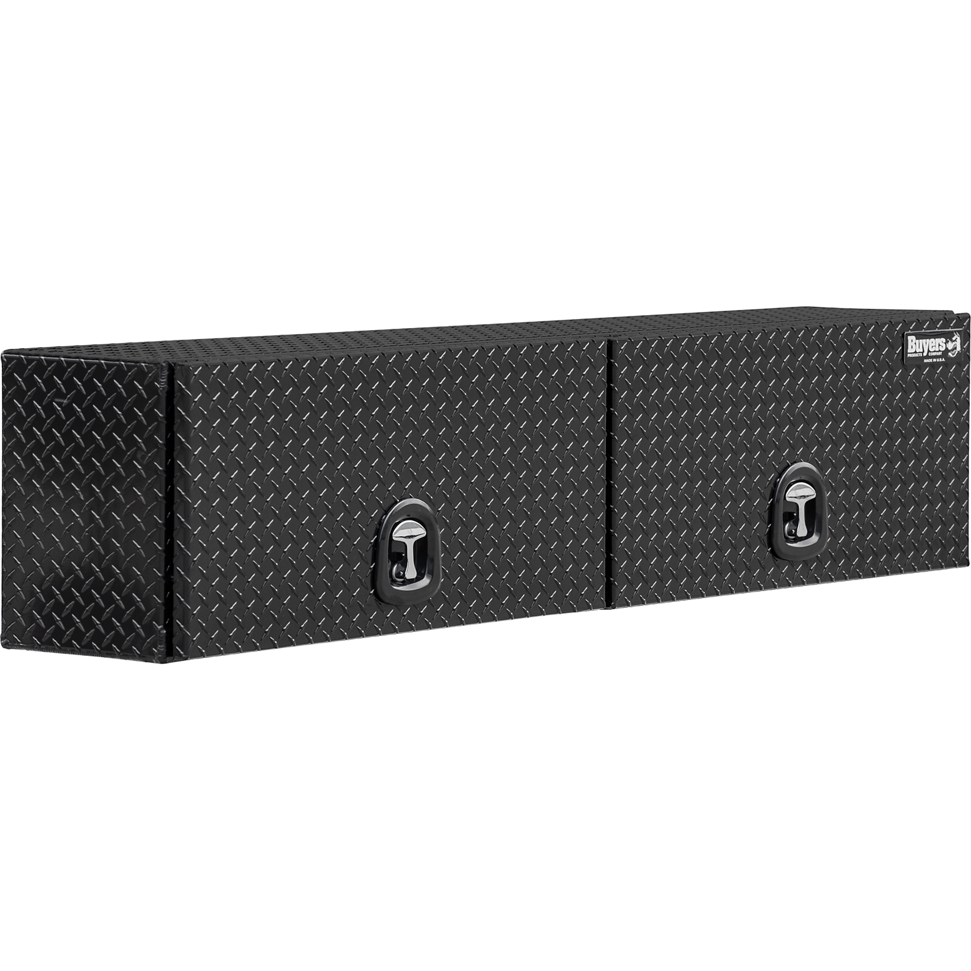 Buyers Products, 18x16x72 Gloss Black Aluminum Topsider, Width 18 in, Material Aluminum, Color Finish Diamond Plate Glossy Black, Model# 1721363